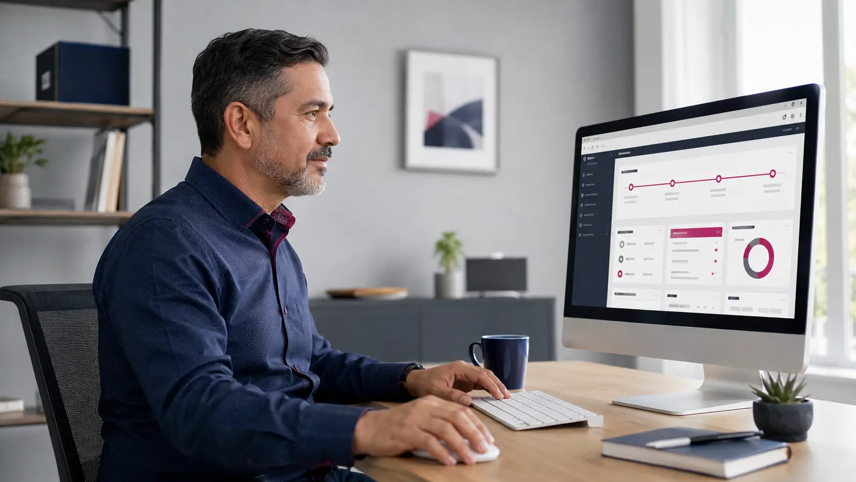 Profesional realizando mantención de un sitio web